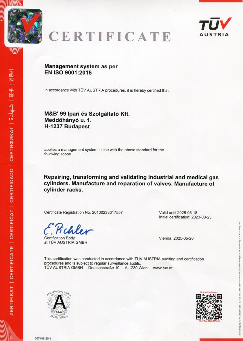 TÜV certificate